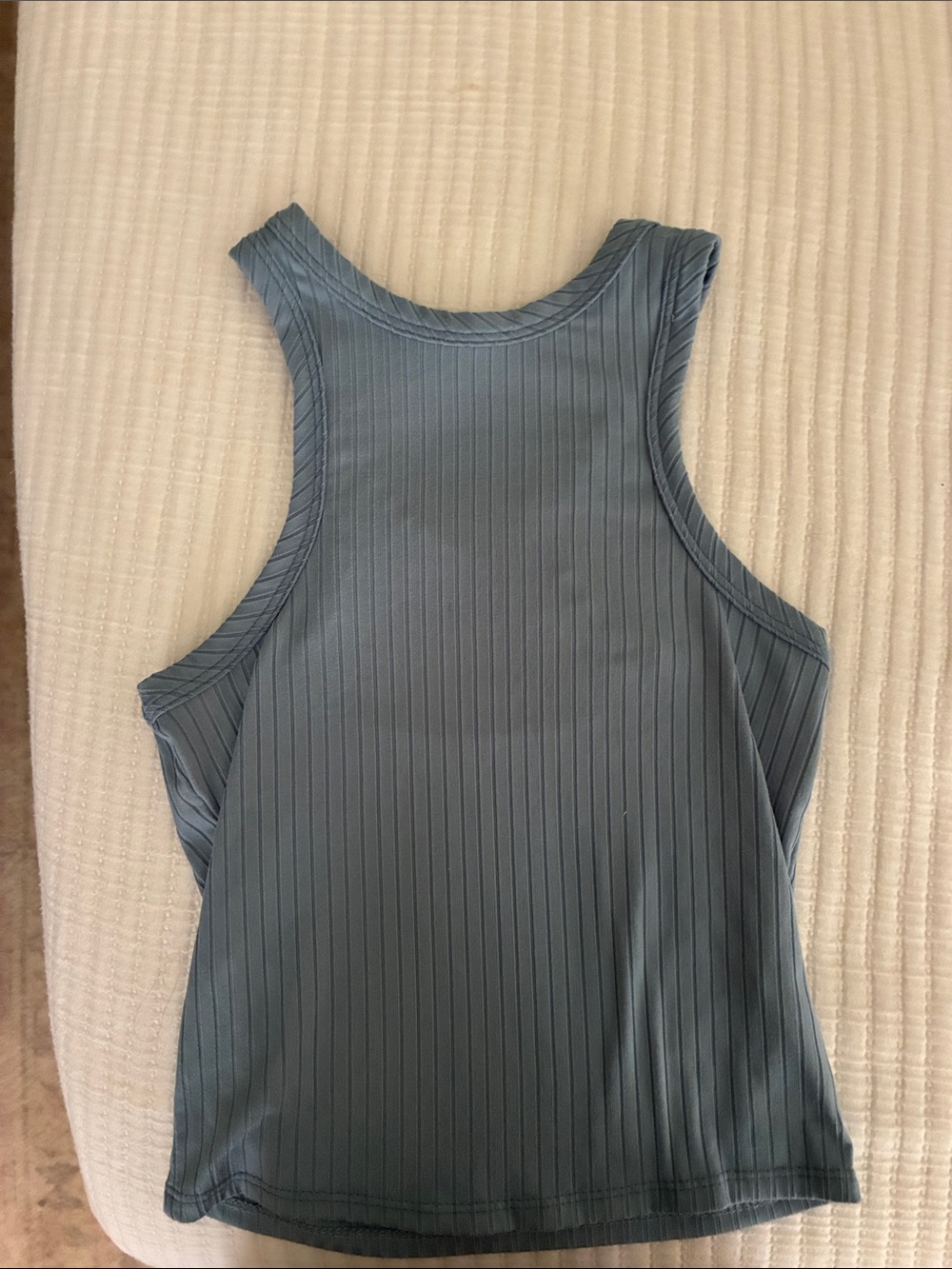 Ribbed Racerback Tank Top in Slate Blue